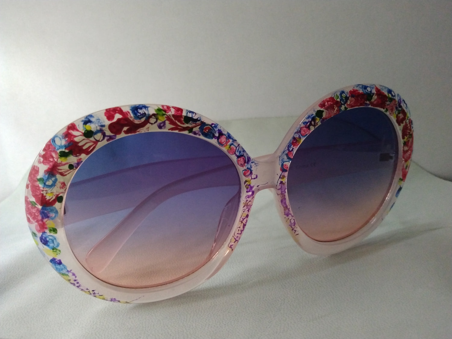 Handpainted Floral Design Sunglasses