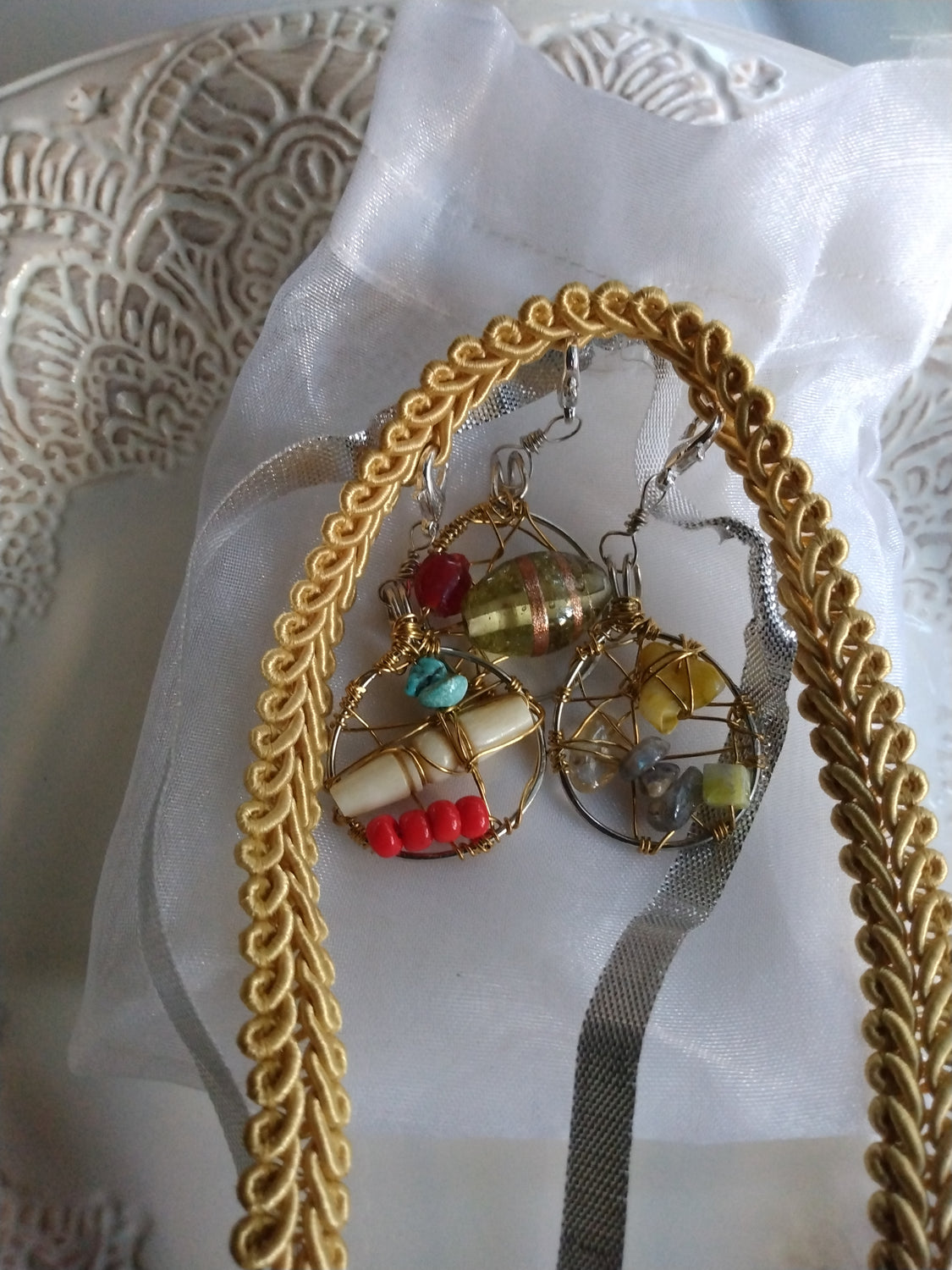 Miniature Dream catcher Goddess Braid Adornments- Delicate Hair Jewelry for Braids & Locs No 3