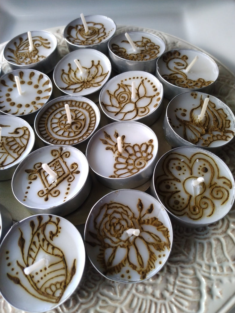 Natural Henna Tealight Candle Collection