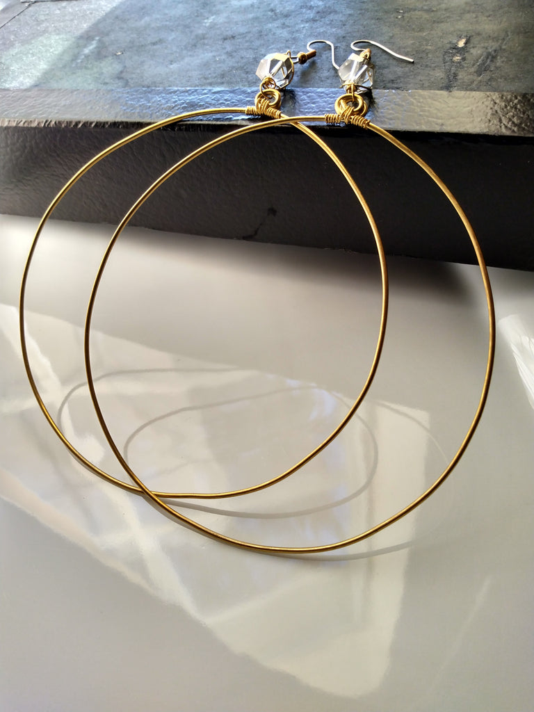 Large Brass Hoop Earrings