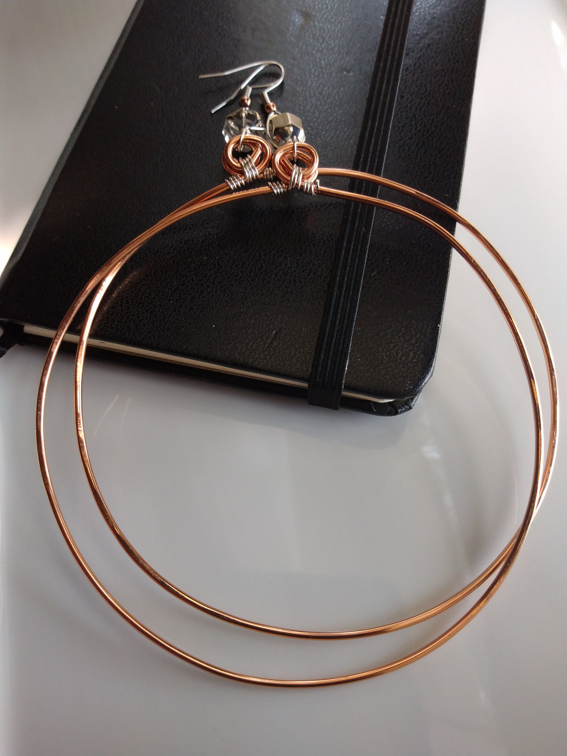 Large Copper Wire Hoop Earrings