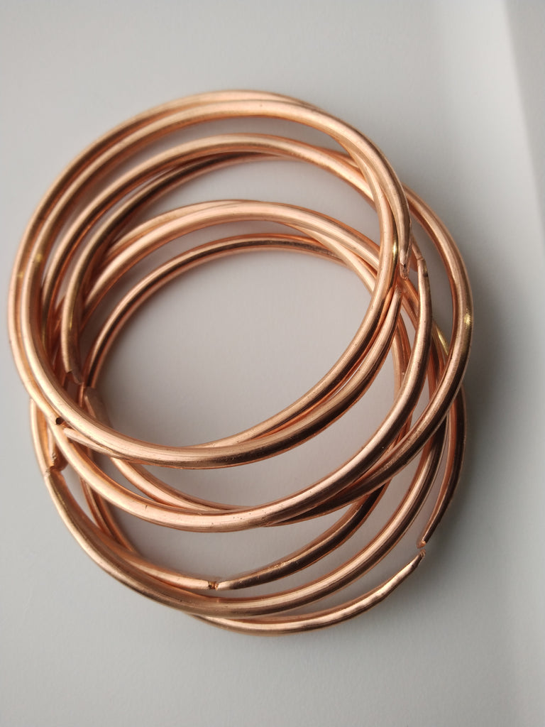 Hammered Copper Bangle Bracelets-Stacking Bangles